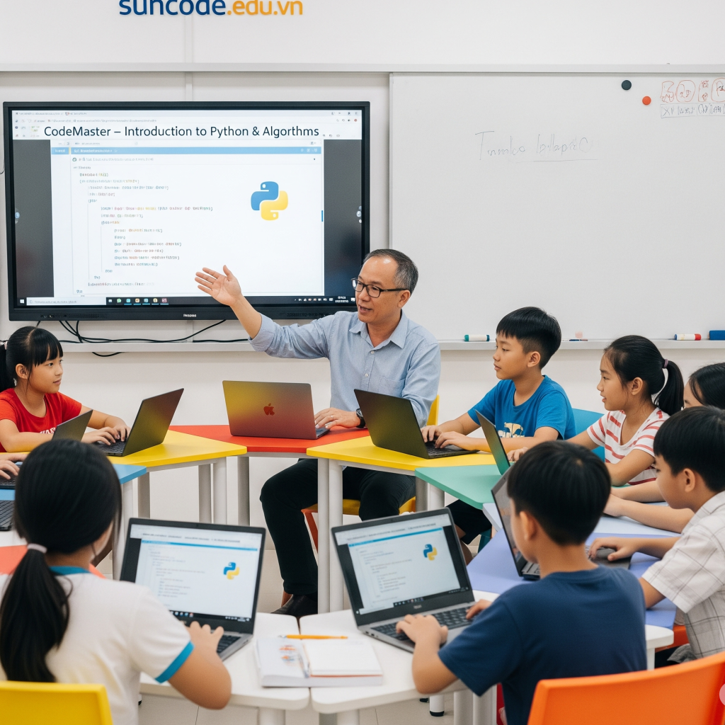 CodeMaster – Nhập môn Python & thuật toán 1 lop hoc python