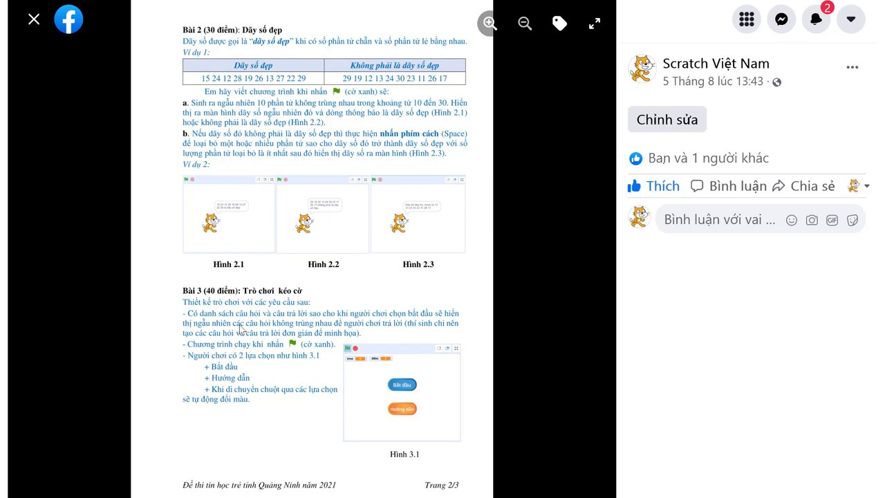 Giao diện đề bài yêu cầu xây dựng trò chơi "Kéo cờ" với các thành phần chính.