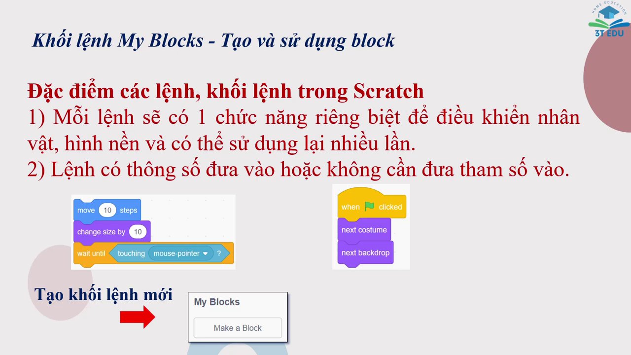 Nút "Tạo Khối Lệnh" (Make a Block) trong danh mục My Blocks.