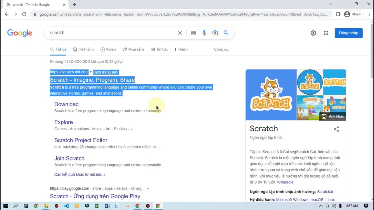 Giao diện đăng ký tài khoản Scratch với các trường thông tin cần điền.