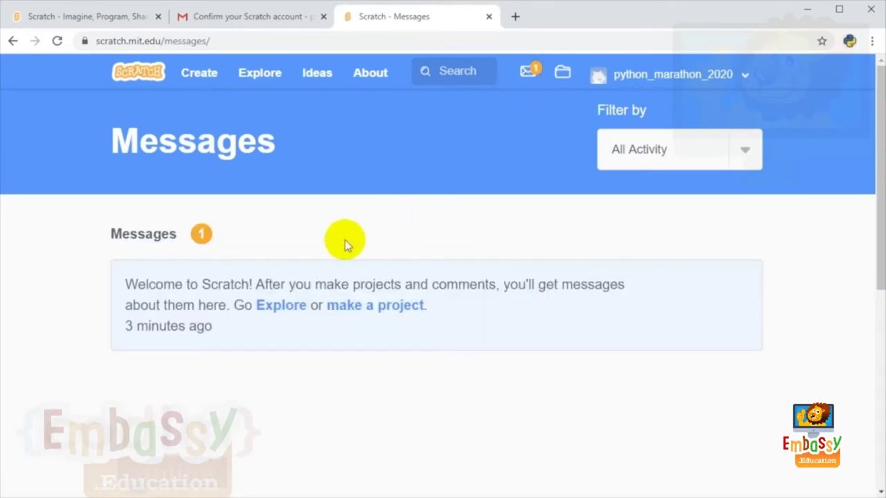 Đoạn code hoàn chỉnh đầu tiên: khi nhấn phím cách, mèo di chuyển 10 bước và nảy lại nếu chạm cạnh.