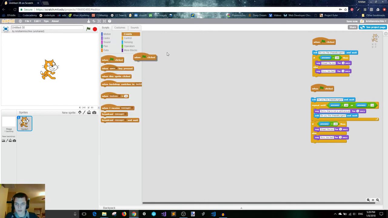Hàng loạt khối "nếu-thì" được xếp chồng lên nhau để kiểm tra từng món ăn.