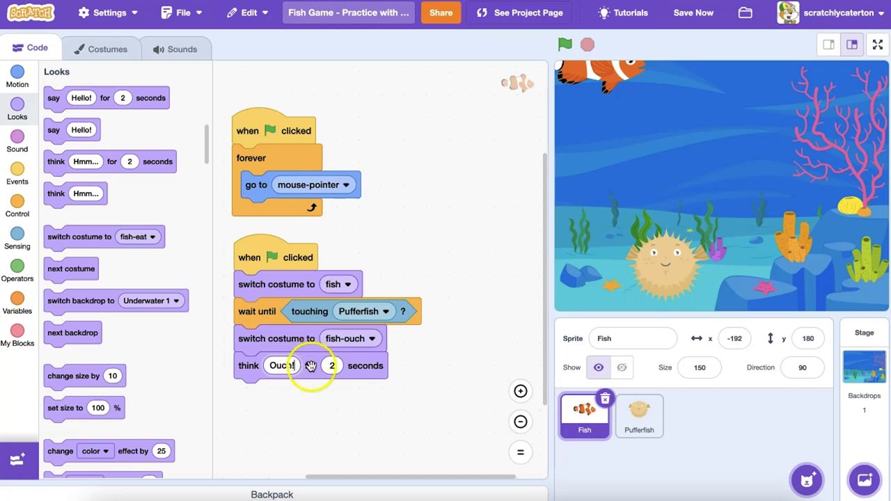 Sử dụng câu lệnh "if then else" để xử lý hai trường hợp: chạm và không chạm.