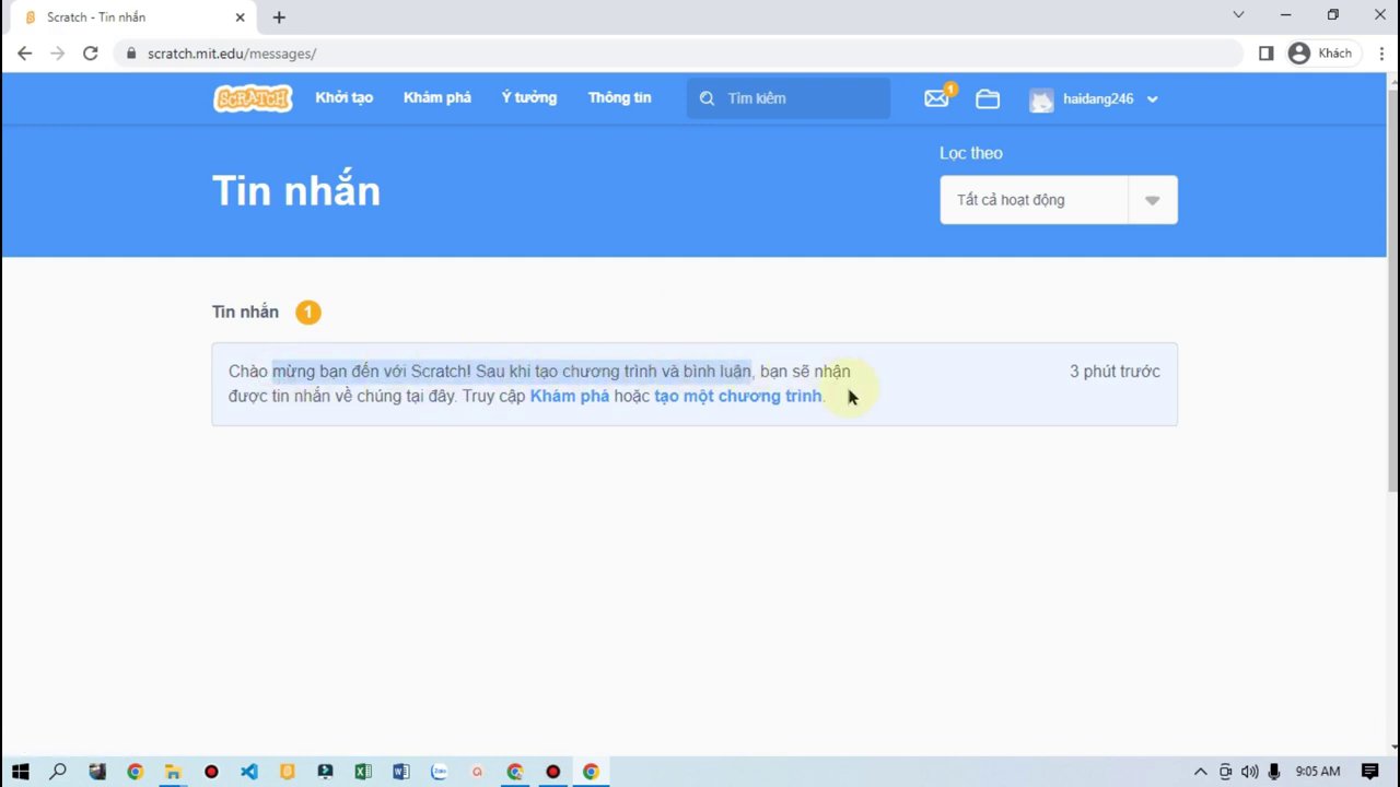 Màn hình chào mừng sau khi xác minh email thành công.