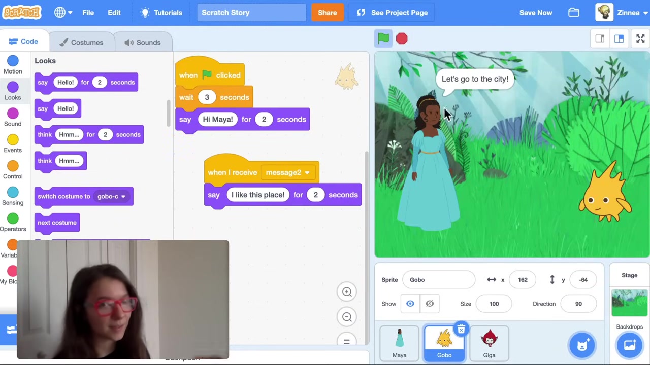 Tạo và sử dụng thông điệp thứ hai để tiếp nối cuộc hội thoại giữa ba nhân vật.