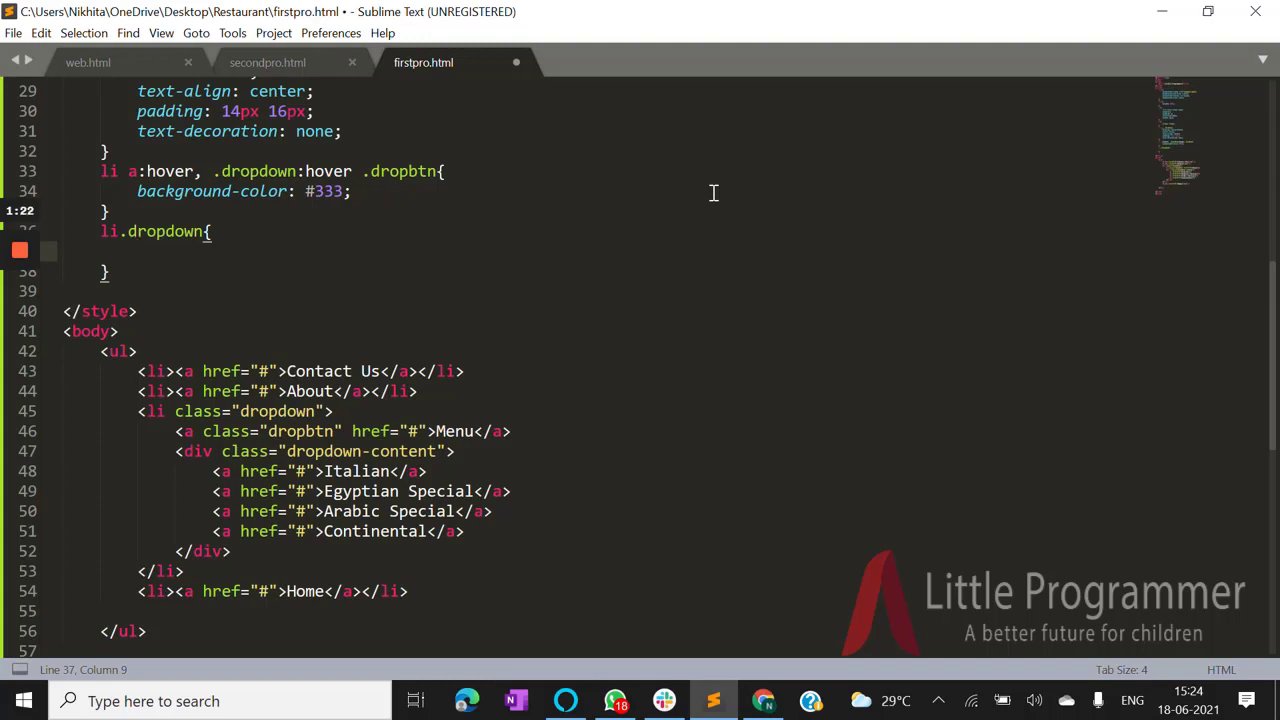 Từ ý tưởng đến thực tế: Hướng dẫn chi tiết tạo dropdown menu cho website nhà hàng 4 Ví dụ về cấu trúc HTML cho một mục menu với ảnh và tiêu đề.