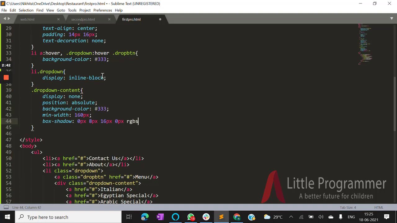 Từ ý tưởng đến thực tế: Hướng dẫn chi tiết tạo dropdown menu cho website nhà hàng 5 Hiển thị mã CSS tùy chỉnh cho menu item với hiệu ứng hover.