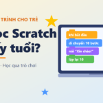 Minh họa trẻ học lập trình Scratch bằng khối lệnh kéo-thả